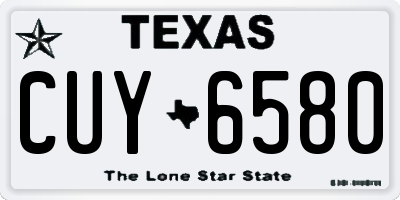 TX license plate CUY6580