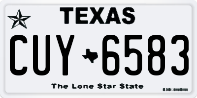 TX license plate CUY6583