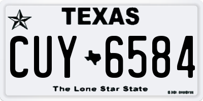 TX license plate CUY6584