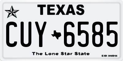 TX license plate CUY6585