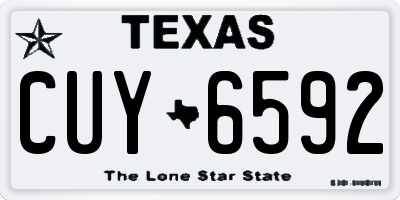 TX license plate CUY6592