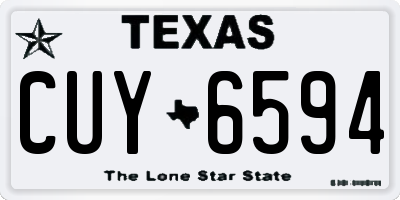 TX license plate CUY6594