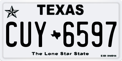 TX license plate CUY6597