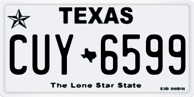 TX license plate CUY6599