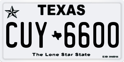 TX license plate CUY6600