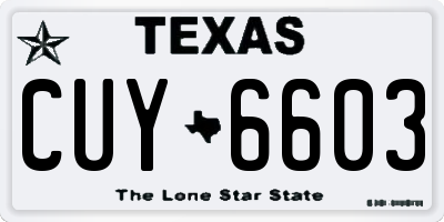 TX license plate CUY6603