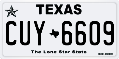 TX license plate CUY6609