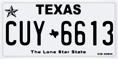 TX license plate CUY6613