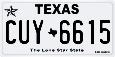 TX license plate CUY6615
