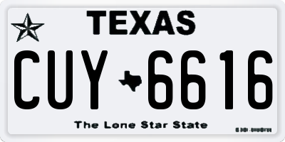TX license plate CUY6616