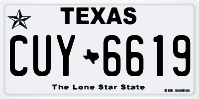 TX license plate CUY6619