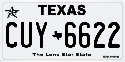 TX license plate CUY6622