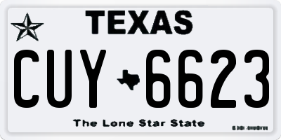 TX license plate CUY6623