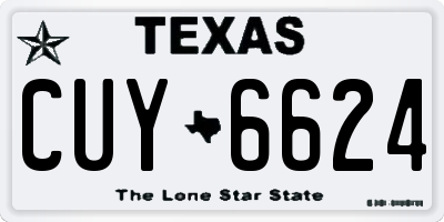 TX license plate CUY6624