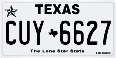 TX license plate CUY6627