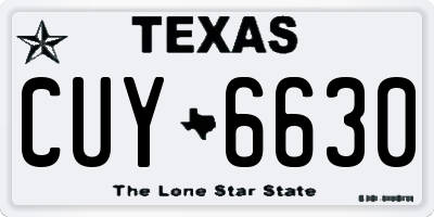 TX license plate CUY6630