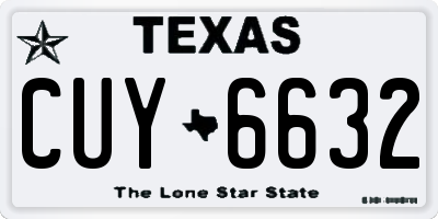 TX license plate CUY6632