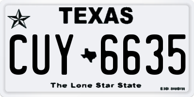 TX license plate CUY6635