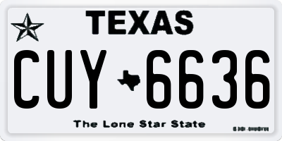 TX license plate CUY6636