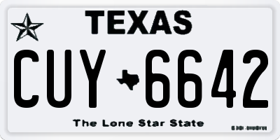 TX license plate CUY6642