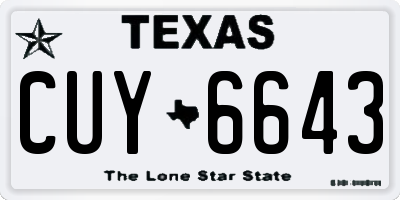 TX license plate CUY6643