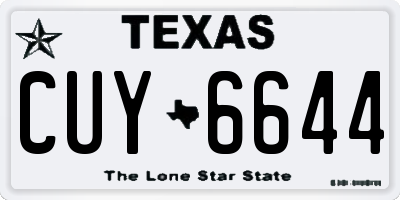 TX license plate CUY6644