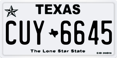 TX license plate CUY6645