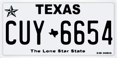 TX license plate CUY6654