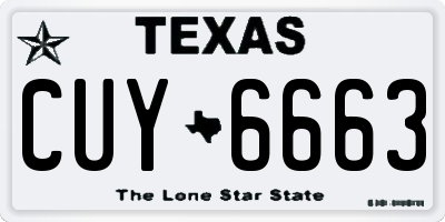 TX license plate CUY6663