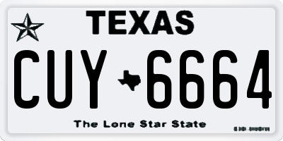 TX license plate CUY6664