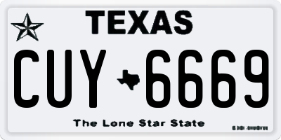 TX license plate CUY6669