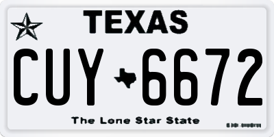 TX license plate CUY6672