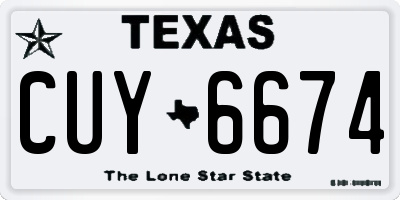 TX license plate CUY6674