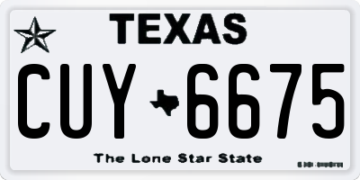 TX license plate CUY6675