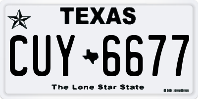 TX license plate CUY6677