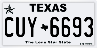 TX license plate CUY6693