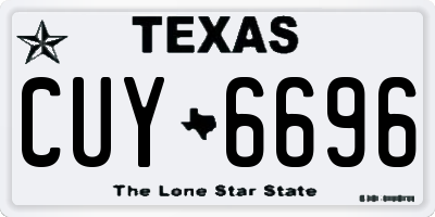 TX license plate CUY6696