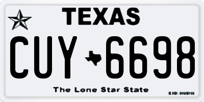 TX license plate CUY6698