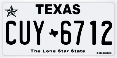 TX license plate CUY6712