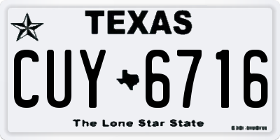 TX license plate CUY6716