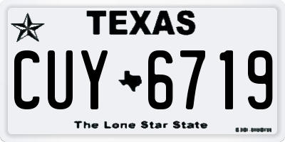 TX license plate CUY6719