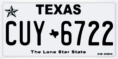 TX license plate CUY6722
