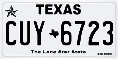 TX license plate CUY6723