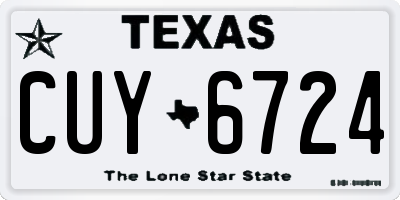 TX license plate CUY6724