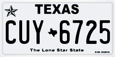 TX license plate CUY6725