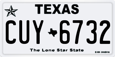 TX license plate CUY6732