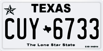 TX license plate CUY6733