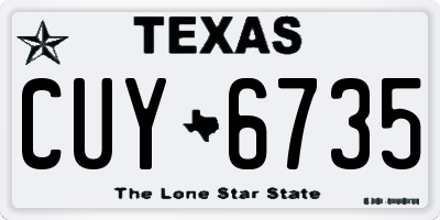TX license plate CUY6735