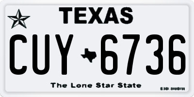 TX license plate CUY6736