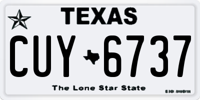 TX license plate CUY6737